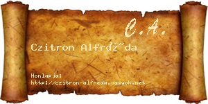 Czitron Alfréda névjegykártya